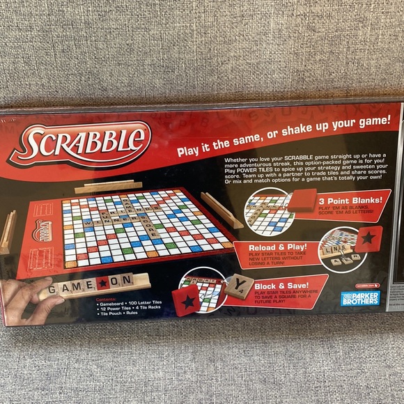 NIB SCRABBLE The Classic Word Game with Power Tiles- 2-4 players - Ages 8+ - Picture 4 of 5